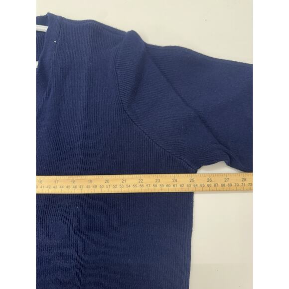 WinterSilks Womens Sweater Cardigan Size XXL Blue Knit Button Up Silk Cotton NWT - Picture 7 of 10